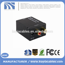 Digital Optical Coax Coaxial Toslink to Analog RCA L/R Audio Converter Adapter